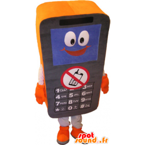 Cell Phone Black and orange mascot - MASFR032509 - Mascottes de téléphone