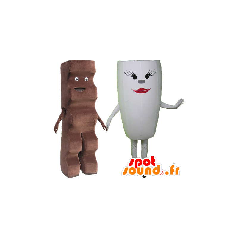 2 huisdieren: een candy bar en witte kop - MASFR032512 - Fast Food Mascottes