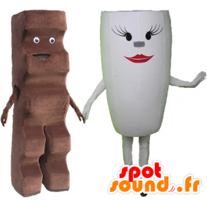 2 huisdieren: een candy bar en witte kop - MASFR032512 - Fast Food Mascottes