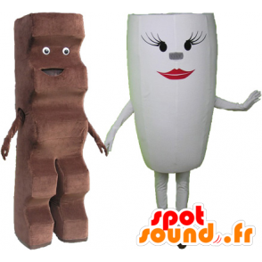 2 mascotas: una barra de chocolate y una taza blanca - MASFR032512 - Mascotas de comida rápida