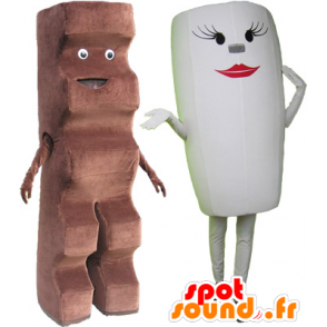 2 huisdieren: een candy bar en witte kop - MASFR032512 - Fast Food Mascottes