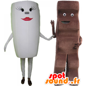 2 mascotas: una barra de chocolate y una taza blanca - MASFR032512 - Mascotas de comida rápida