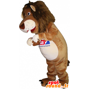 Mascote do leão, tigre bege e branco - MASFR032514 - Tiger Mascotes