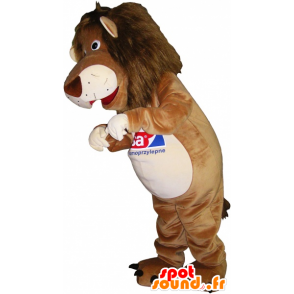 Mascote do leão, tigre bege e branco - MASFR032514 - Tiger Mascotes