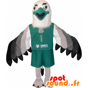 Eagle mascot white, gray and black with pretty feathers - MASFR032515 - Mascot of birds