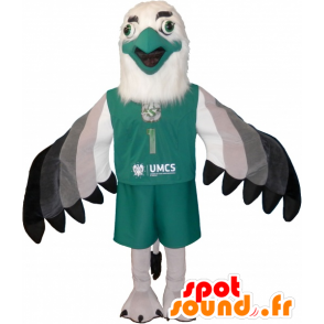 Mascot witte adelaar, grijs en zwart met mooie veren - MASFR032515 - Mascot vogels