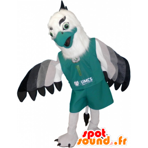 Maskot bílý orel, šedé a černé s krásnými pery - MASFR032515 - maskot ptáci