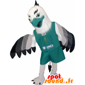 Eagle mascot white, gray and black with pretty feathers - MASFR032515 - Mascot of birds