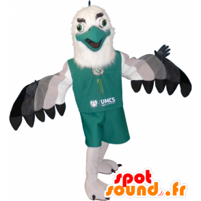 Mascot águia branca, cinza e preto com penas bonitas - MASFR032515 - aves mascote