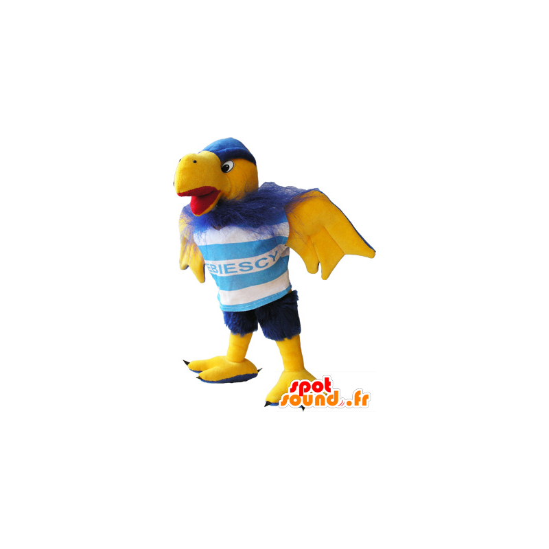 La mascota del pájaro, buitre peluda azul y amarillo - MASFR032518 - Mascota de aves