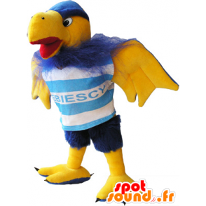 Mascot bird, hairy blue and yellow vulture - MASFR032518 - Mascot of birds