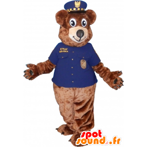 Brown teddy mascot holding zookeeper - MASFR032520 - Bear mascot