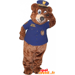 Hnědý plyšový maskot drží zookeeper - MASFR032520 - Bear Mascot