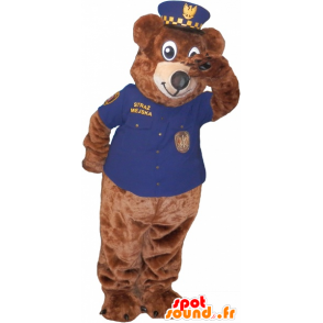 Hnědý plyšový maskot drží zookeeper - MASFR032520 - Bear Mascot