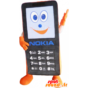 Mascotte de téléphone portable Nokia noir et orange - MASFR032521 - Mascottes de téléphones