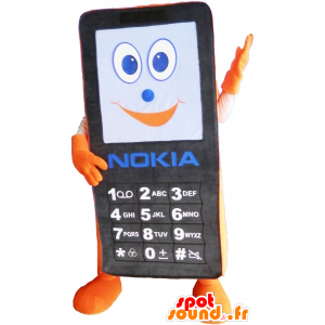 Mascot Nokia mobiele telefoon zwart en oranje - MASFR032521 - mascottes telefoons