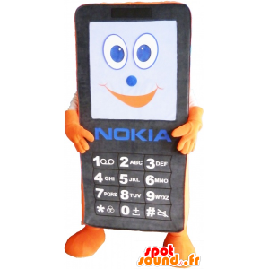 Maskot Nokia mobilní telefon černá a oranžová - MASFR032521 - Maskoti telefony