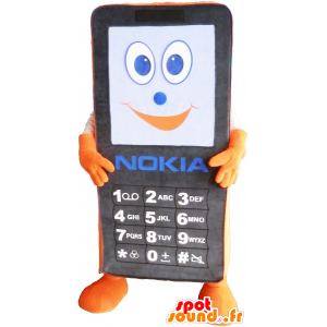 Svart och orange Nokia-mobiltelefonmaskot - Spotsound maskot
