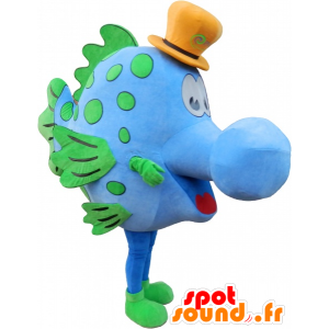 Mascotte de bonhomme tout rond bleu et blanc - MASFR032524 - Mascottes Homme