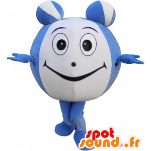 Modré a zelené ryby maskot s velkým nosem a klobouk - MASFR032525 - rybí Maskoti