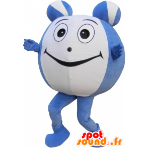 Modré a zelené ryby maskot s velkým nosem a klobouk - MASFR032525 - rybí Maskoti