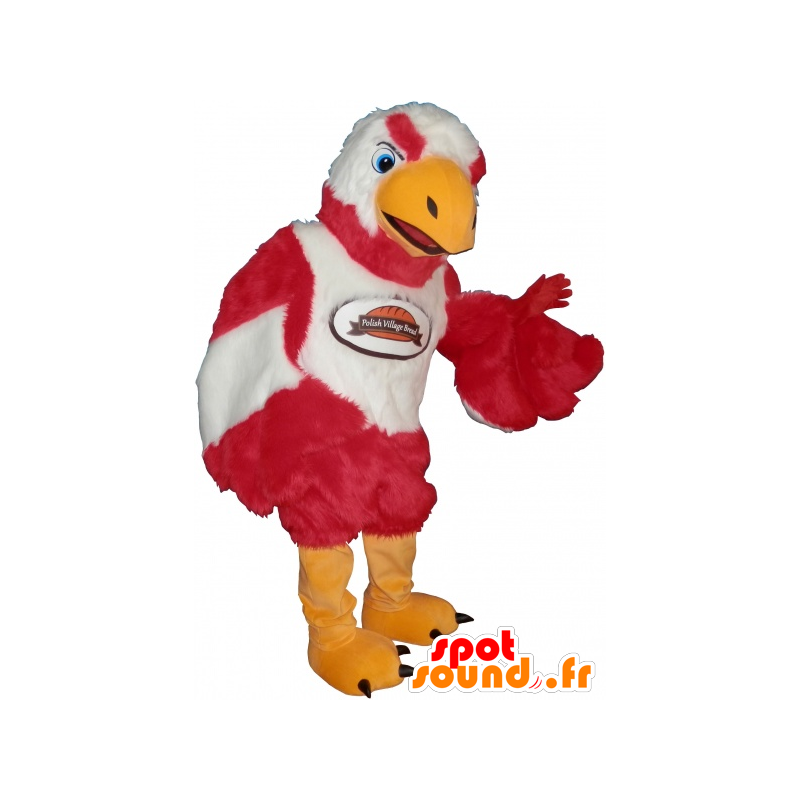 Mascot rode en witte vogel, lief en schattig - MASFR032527 - Mascot vogels