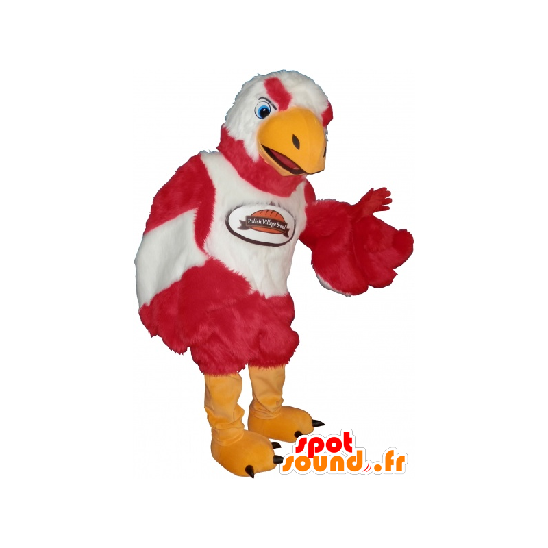 Maskotti punainen ja valkoinen lintu, makea ja söpö - MASFR032527 - maskotti lintuja