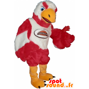 Mascot rode en witte vogel, lief en schattig - MASFR032527 - Mascot vogels