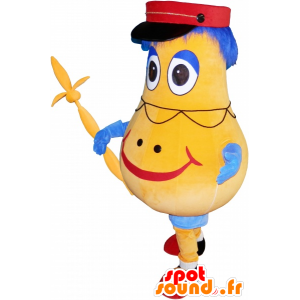 Mascot yellow and blue snowman, potato - MASFR032529 - Human mascots