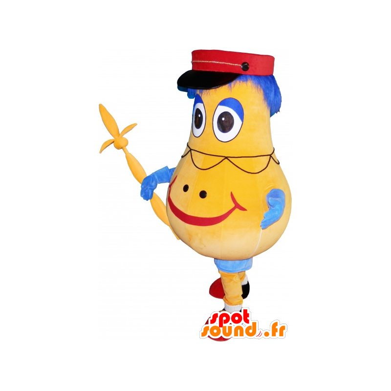 Mascot geel en blauw man, aardappel - MASFR032529 - man Mascottes