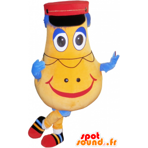 Gul och blå maskot för snögubbe, potatis - Spotsound maskot