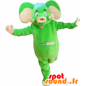 Maskotti vihreä ja beige norsu, hauska ja värikäs - MASFR032530 - Elephant Mascot