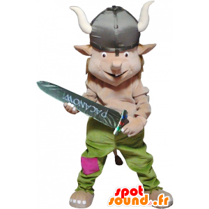 Leprechaun mascot dressed in uniform Viking - MASFR032533 - Christmas mascots