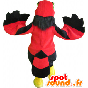 Maskotti punainen lintu, musta ja keltainen, ja hauska jättiläinen - MASFR032534 - maskotti lintuja