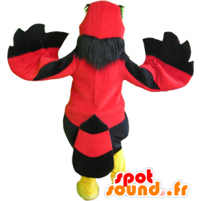 Mascot rode vogel, zwart en geel, en grappige reus - MASFR032534 - Mascot vogels