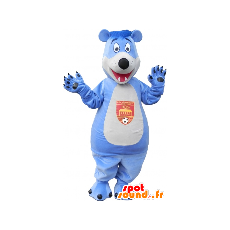 Maskottchen Bär, blau und weiß Teddy - MASFR032546 - Bär Maskottchen