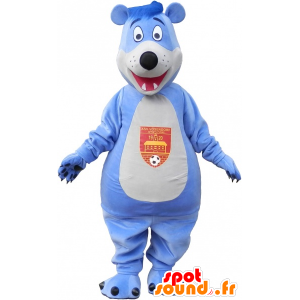 Mascotte orso, blu e bianco di peluche - MASFR032546 - Mascotte orso