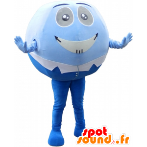 Azul mascote do boneco de neve e branco, e todo o divertimento rodada - MASFR032549 - Mascotes homem