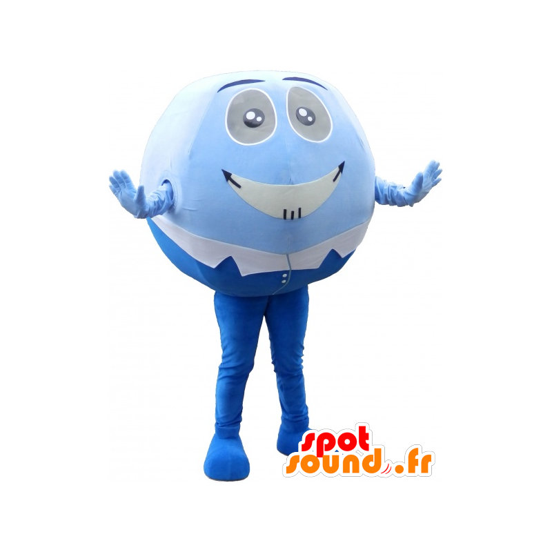 Azul mascote do boneco de neve e branco, e todo o divertimento rodada - MASFR032549 - Mascotes homem