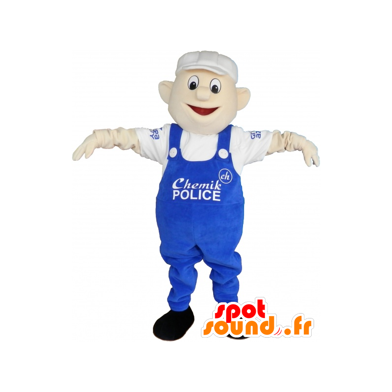 Mascotte d'ouvrier, de peintre, d'homme en salopette - MASFR032552 - Mascottes Homme