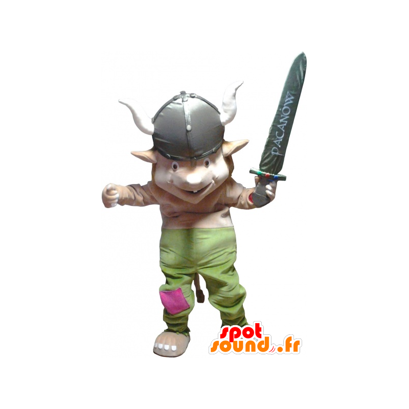 Leprechaun maskot, gnome kledd i Viking - MASFR032553 - jule~~POS TRUNC
