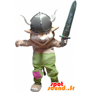 Leprechaun mascote, gnome vestida de Viking - MASFR032553 - Mascotes Natal