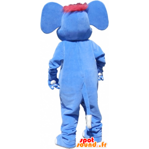 Mascotte elefante con un rosso e blu - MASFR032558 - Mascotte elefante