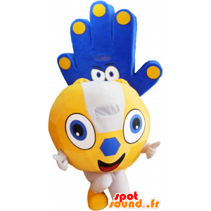 2 mascotas: una bola de color amarillo y una mano azul - MASFR032559 - Mascotas de objetos