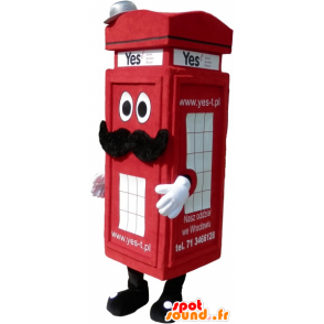 London-stil röd telefonkioskmaskot - Spotsound maskot