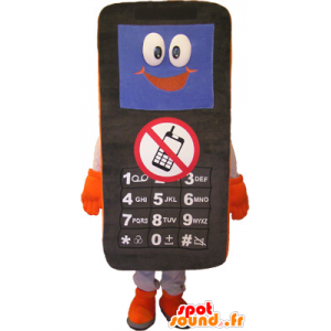 Mascotte de téléphone portable noir, blanc et orange - MASFR032562 - Mascottes de téléphones