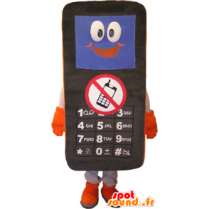 Schwarz Handy-Maskottchen, weiß und orange - MASFR032562 - Maskottchen der Telefone
