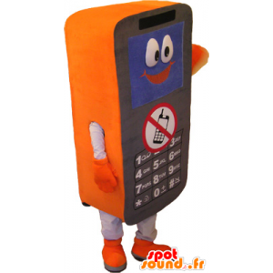 Mascotte de téléphone portable noir, blanc et orange - MASFR032562 - Mascottes de téléphones