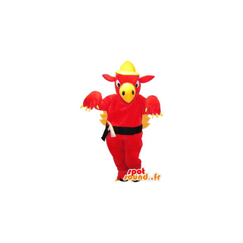 Gigante rosso e giallo drago mascotte - MASFR032564 - Mascotte drago