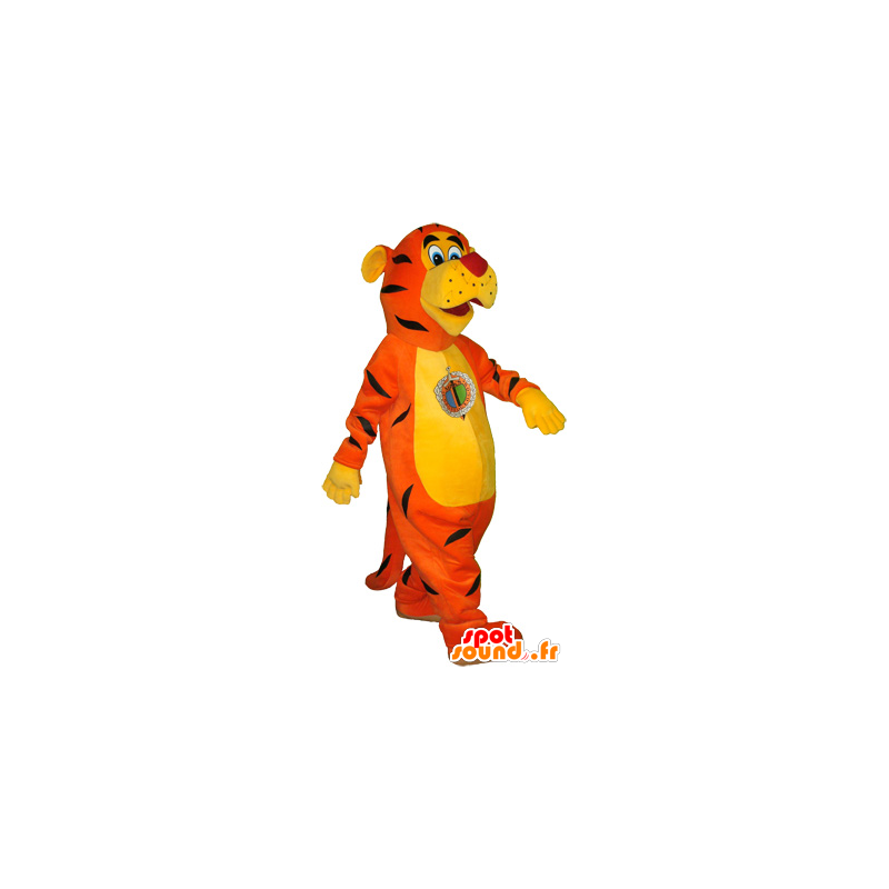 Mascot realistische tijger oranje, geel en zwart - MASFR032567 - Tiger Mascottes